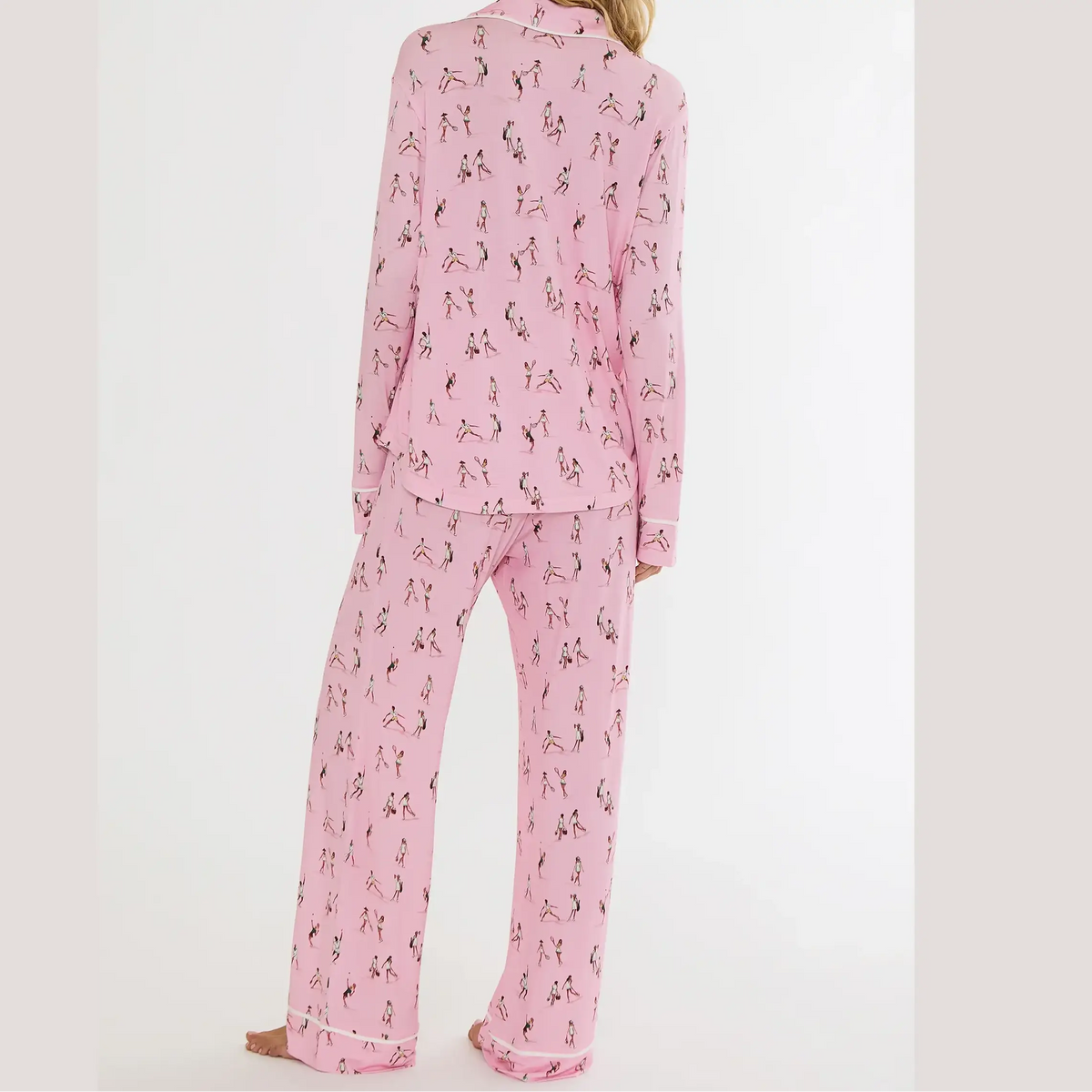 Beach Riot Livy & Connie PJ Set Match Point Pink
