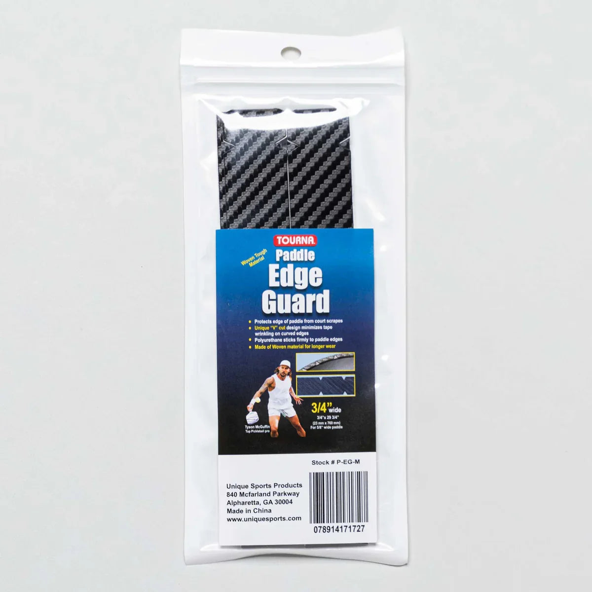 Tourna Large Woven Paddle Edge Guard Black