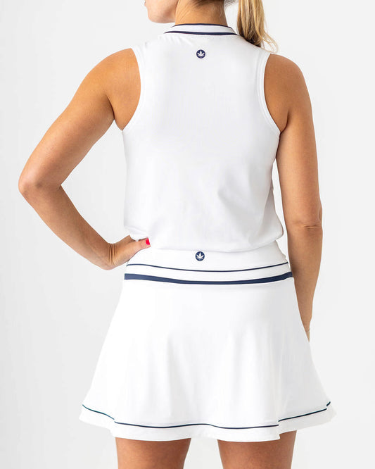 Boast V-Neck Tank White/Navy