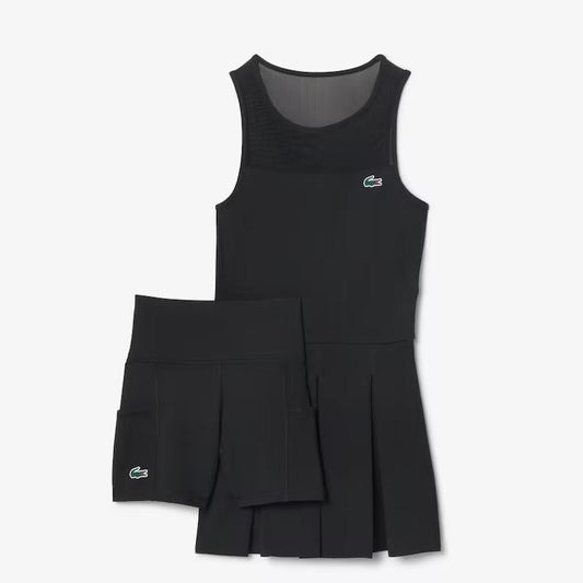 Lacoste Women's Dual Fabric Pleated Stretch Tennis Dress