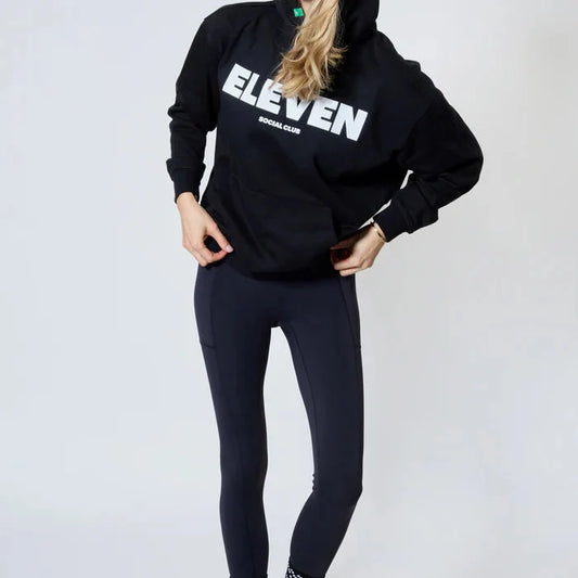 Eleven Social Club - The Kaki Eleven Heavyweight Pickleball Hoodie - Black/Kaki