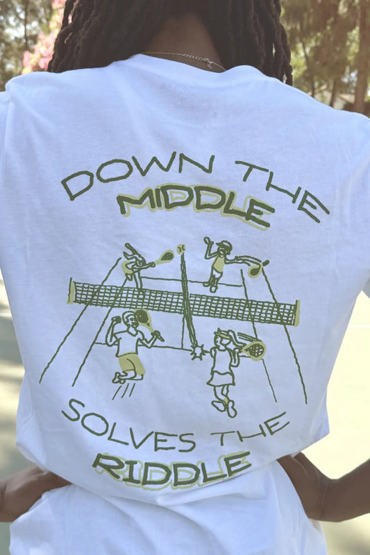 Down the Middle Solves the Riddle Tee