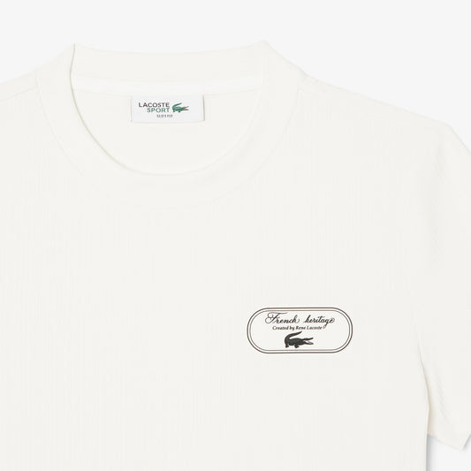 Lacoste Women's Ultra Dry Tennis Heritage Badge Slim Fit T-shirt