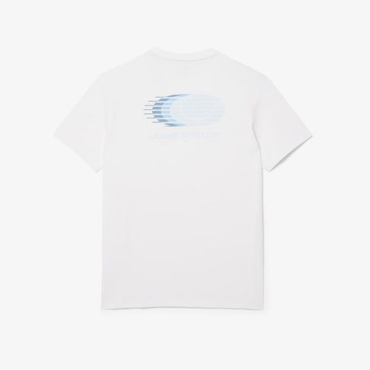 Lacoste Men's Ultra Dry Printed Sport White/Light Blue T-Shirt