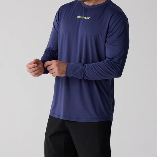 Centerline Athletics AirLite™ Men's Long Sleeve _ Coral/White/Blue Lagoon/Midnight Dusk