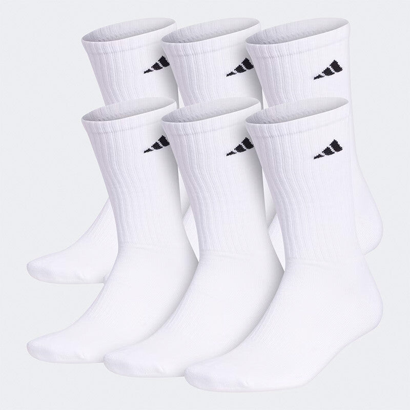 adidas Athletic Cushioned Crew 6-Pack - Men's (White)