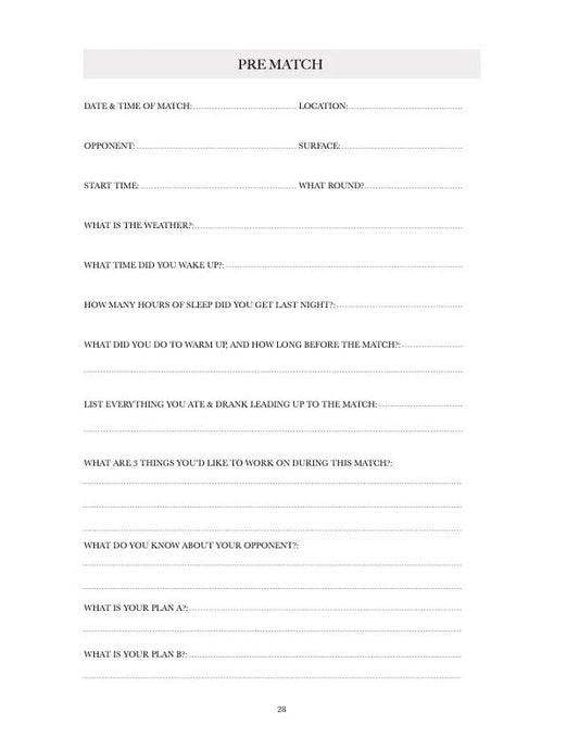 Aubone Tennis Match Journal