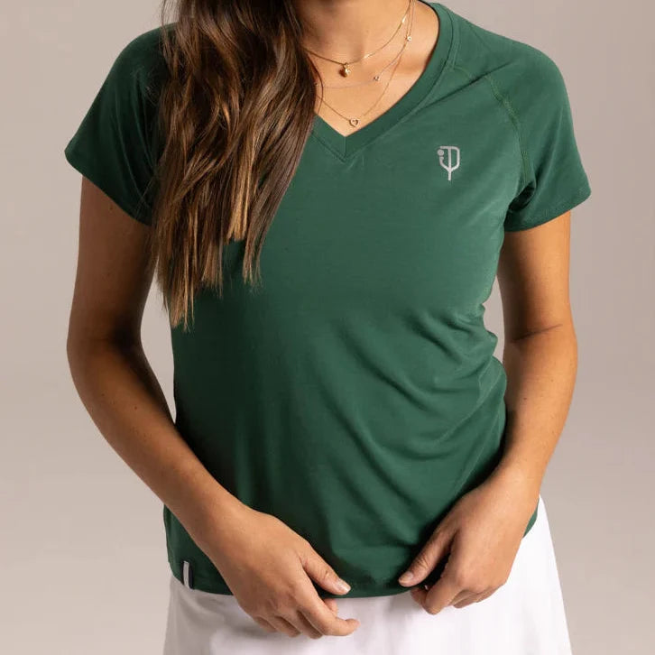 J.Pritchard Women's 5.0 Short Sleeve Tee - Clubhouse White/Bainbridge Blue/Pritchard Green