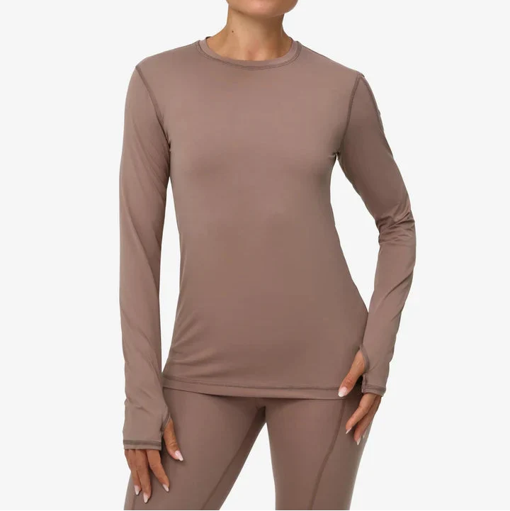 BLOQUV Women's Long Sleeve 24/7 Sun Shirt Mocha