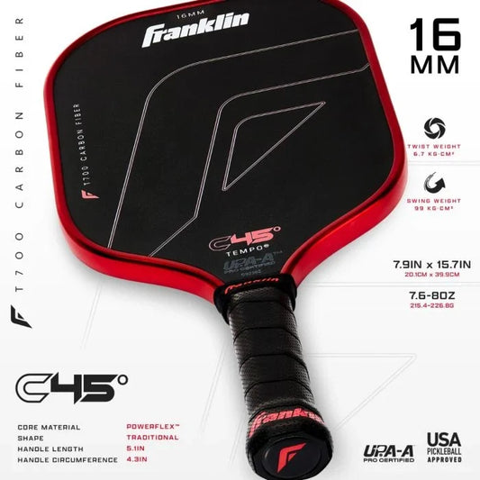 Franklin C45° Carbon Fiber Paddle Series Pickleball