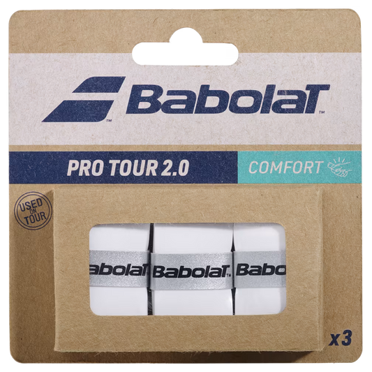 Babolat Pro Tour 2.0 White Overgrip - 3 Pack