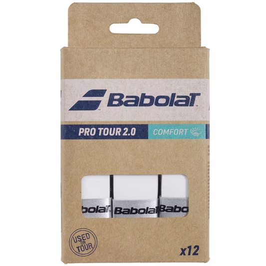 Babolat Pro Tour 2.0 White Overgrip - 12 Pack