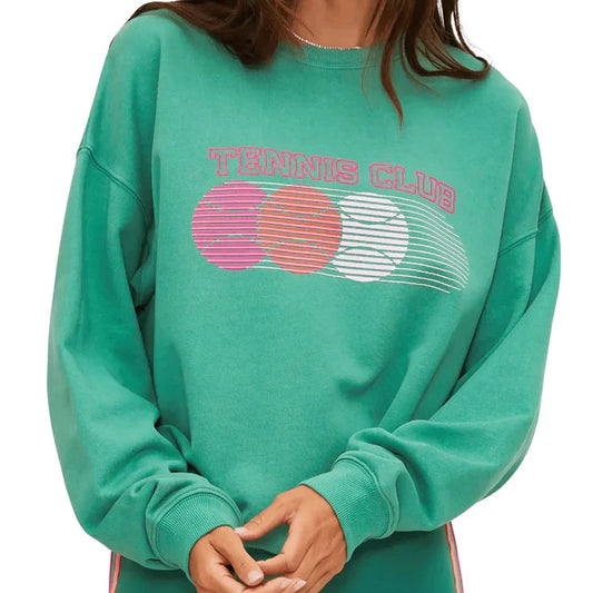 Beach Riot Devyn Oversized Sweatshit Rally Green Colorblock Tennis