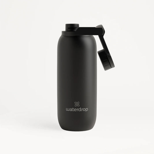 Waterdrop Stainless Steel All-Purpose Thermo Bottle - Swing Lid - Black 20 oz