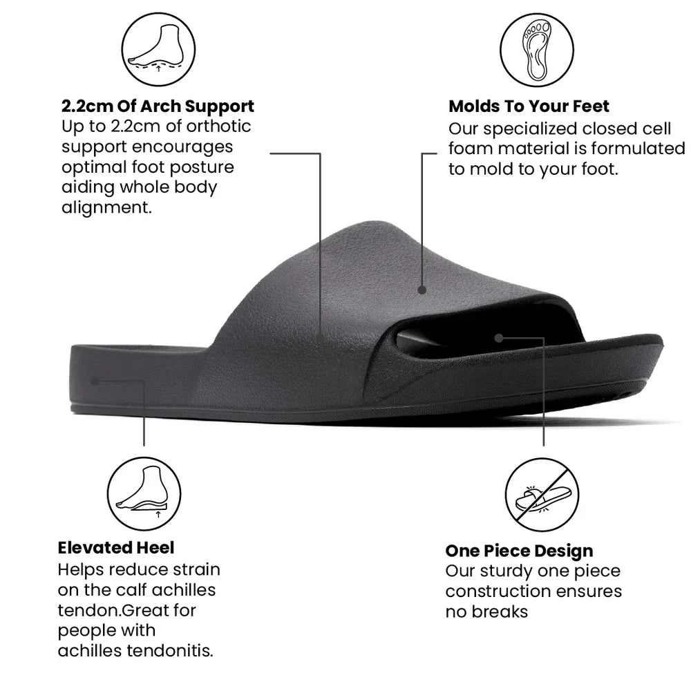 Archies Black Arch Support Slides