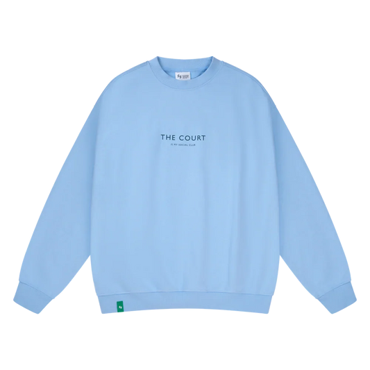 Eleven Social Club - The Courtside Crewneck - Light Blue/Navy/White