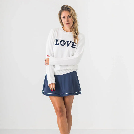 Boast Intarsia "LOVE" Sweater White