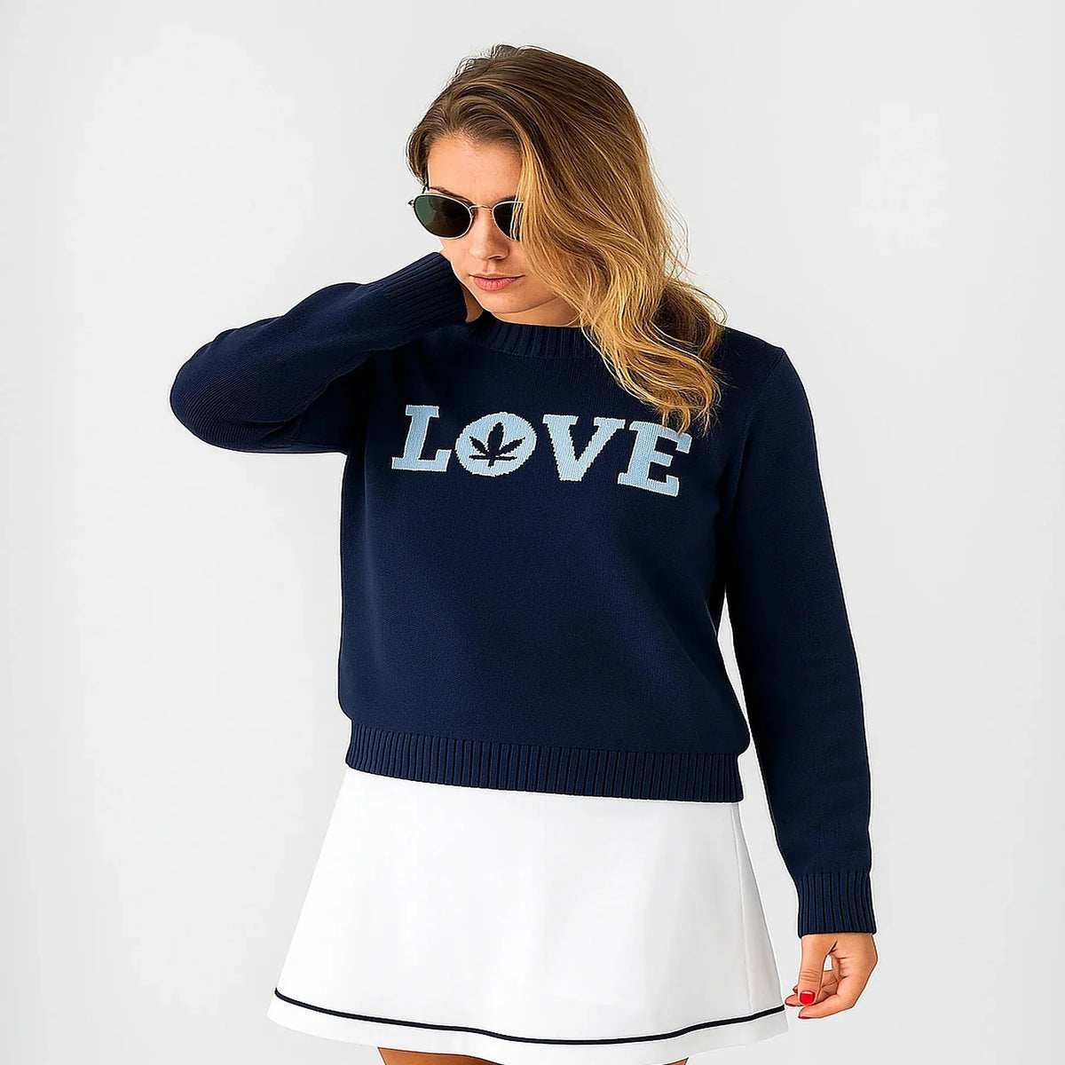 Boast Intarsia "LOVE" Sweater Navy Country Air