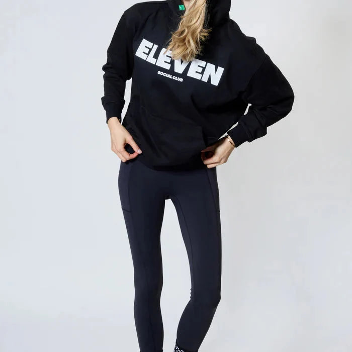 Eleven Social Club - The Kaki Eleven Heavyweight Pickleball Hoodie - Black/Kaki