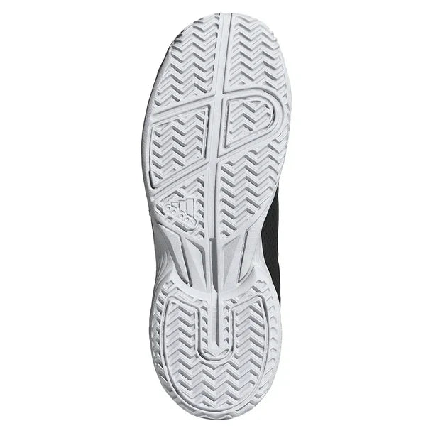 adidas Junior's Courtflash Tennis Shoes Core Black and Silver Metallic