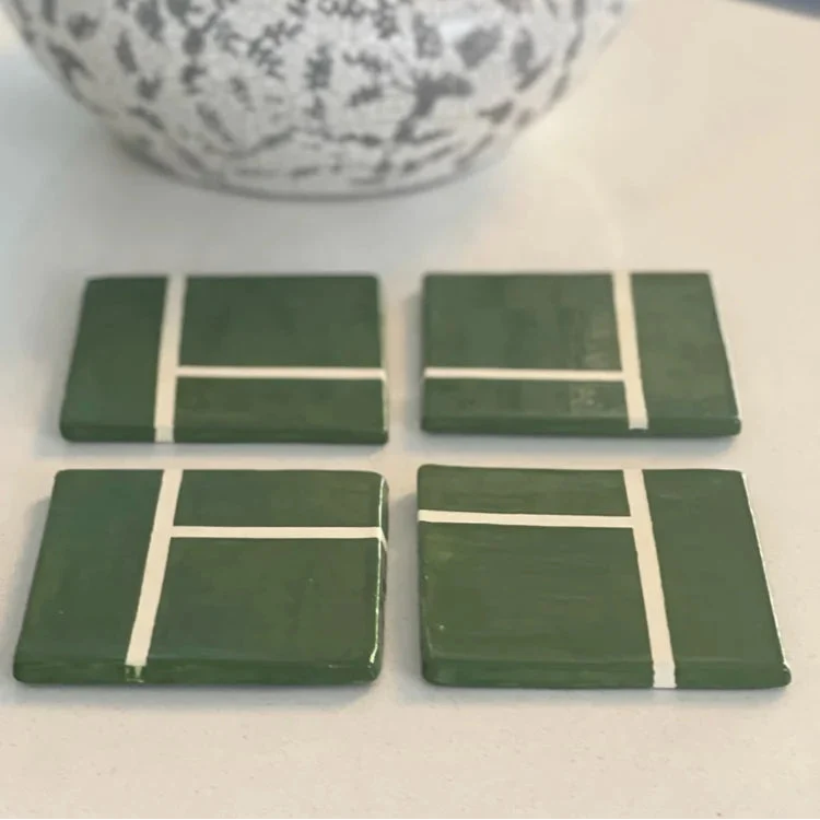 Tennis Court Coaster Set (2 Coasters Per Set)