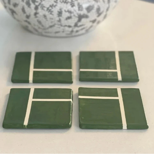 Tennis Court Coaster Set (2 Coasters Per Set)