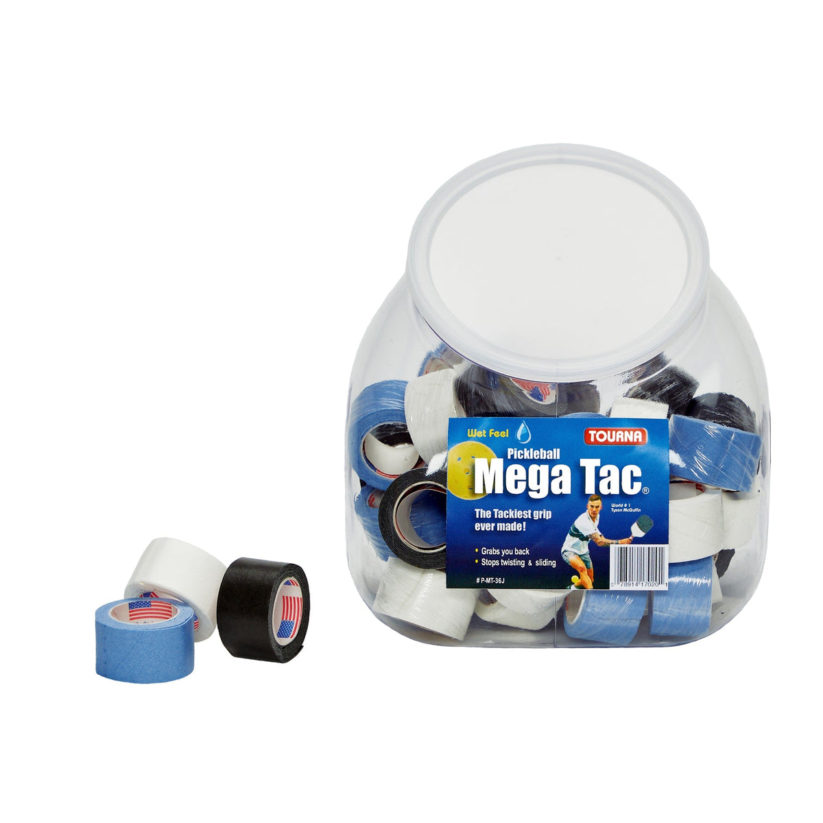 Pickleball Mega Tac - Jar with 45 single rolls