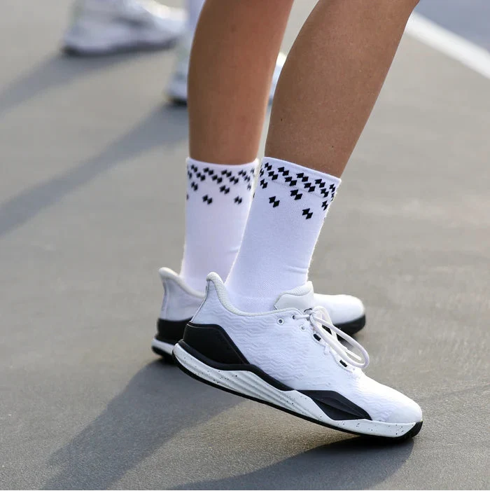 Eleven Social Club -  The Black Triumph Pickleball Socks - Black/White