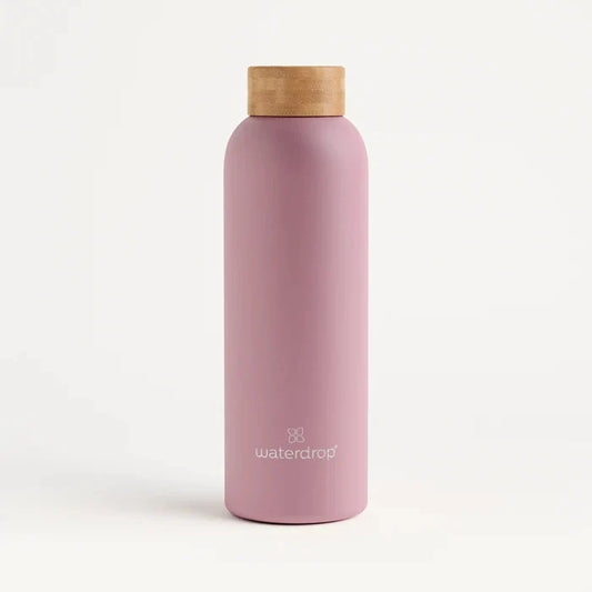 Waterdrop Insulated Thermo Steel Bottle - Bamboo Cap - Pastel Pink 20 oz