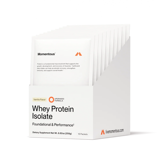 Momentous Whey Protein Isolate 10-Travel Packs Vanilla
