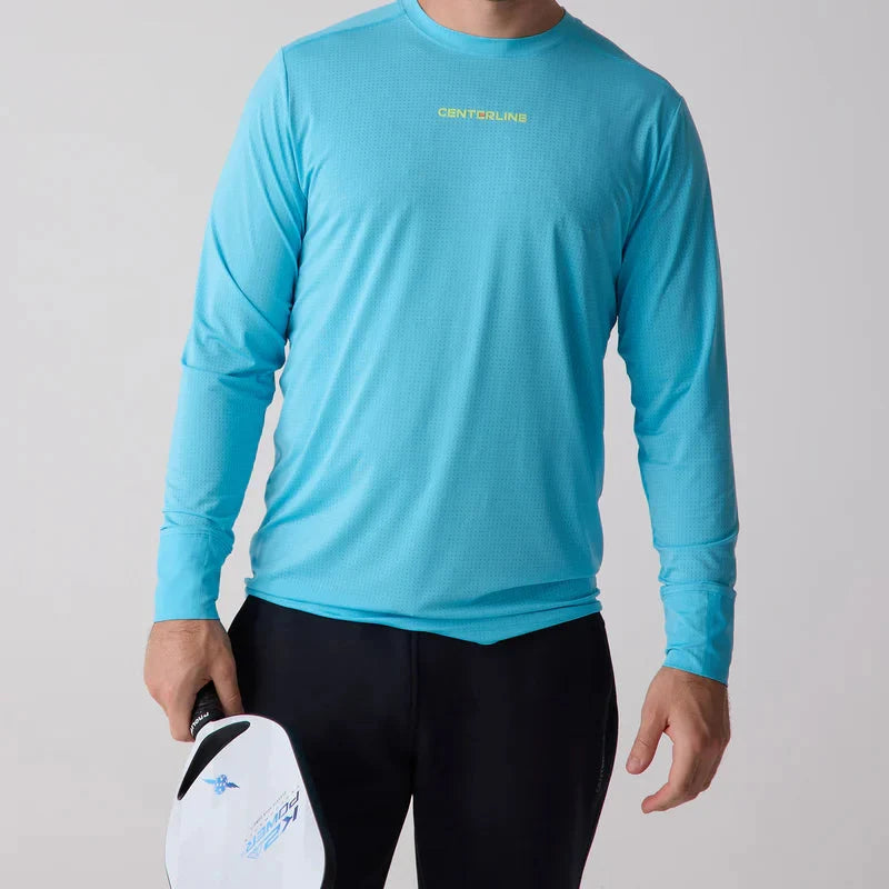 Centerline Athletics AirLite™ Men's Long Sleeve _ Coral/White/Blue Lagoon/Midnight Dusk