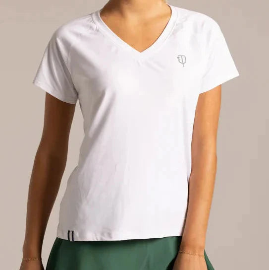 J.Pritchard Women's 5.0 Short Sleeve Tee - Clubhouse White/Bainbridge Blue/Pritchard Green