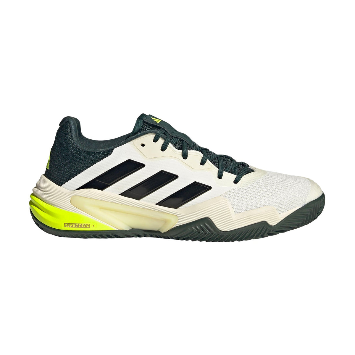 adidas Men's Barricade 13 M Clay Off White/Core Black/Aurora Ivy Tennis Shoes SALE