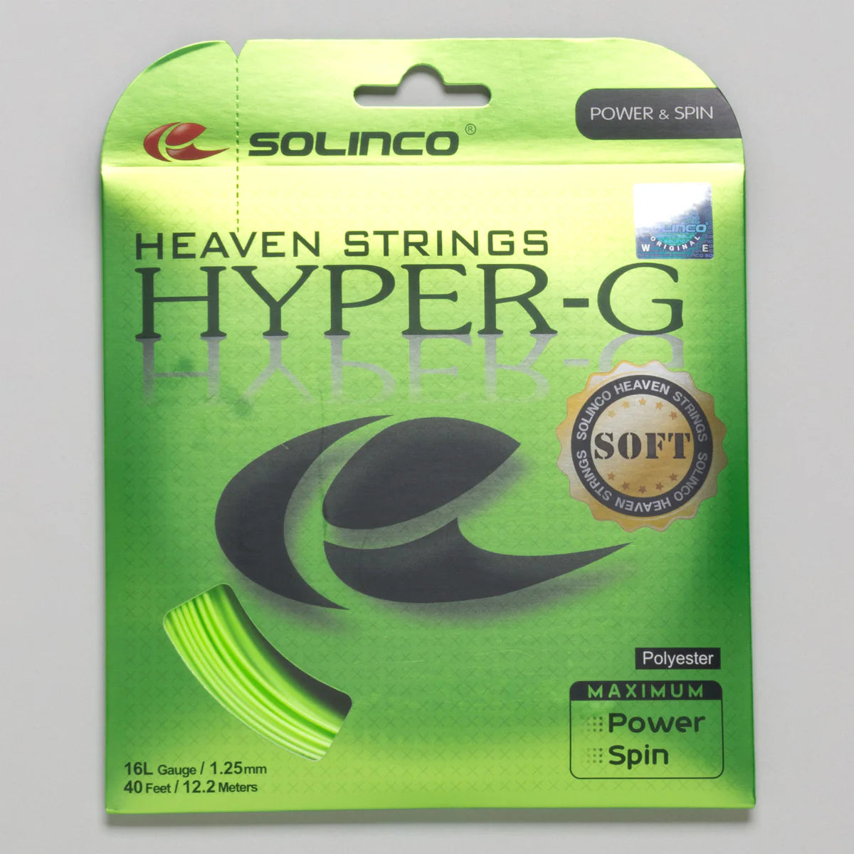 Hyper-G Soft 16L/1.25 String Lime Green