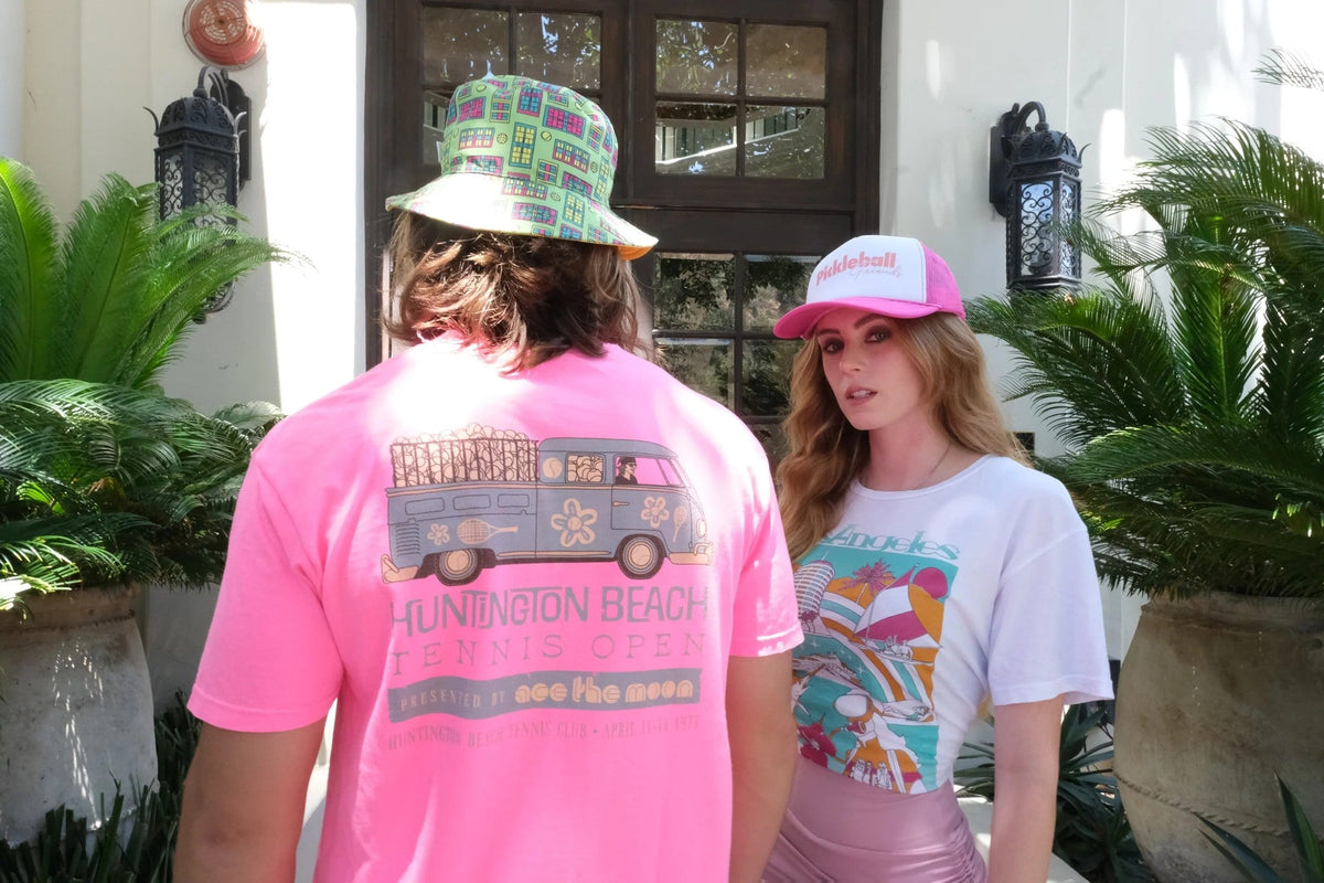 Ace The Moon Huntington Beach Tennis Open Tee Hot Pink Small