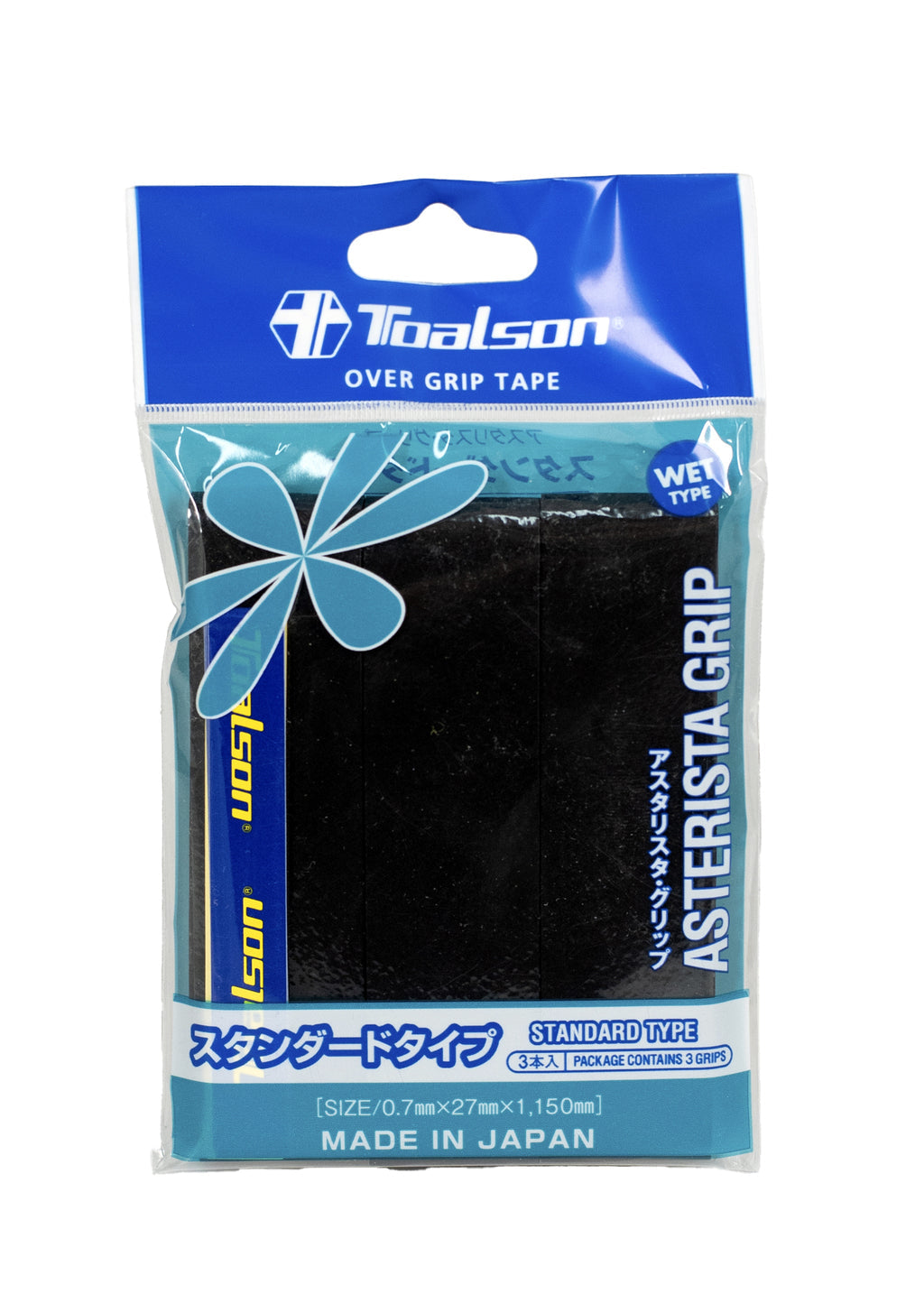 Asterista Overgrip 3 Pack Black Regular