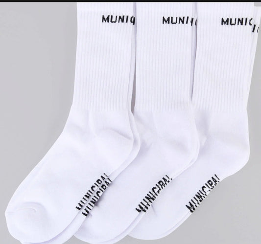 Municipal Training Camp Socks 3 pack - White/Black OSFS (6-8)