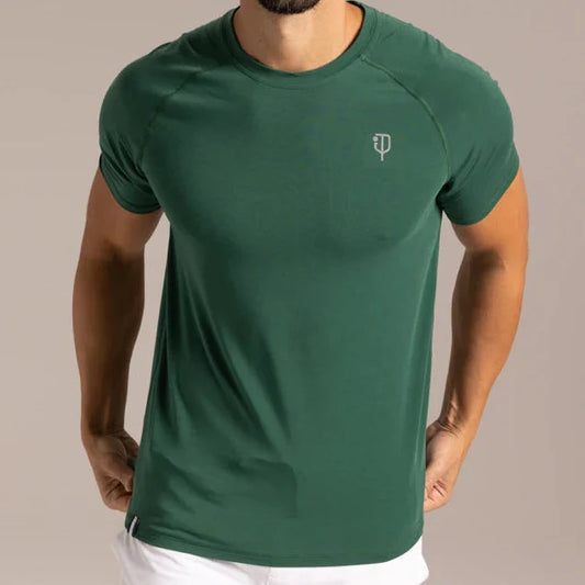 J.Pritchard Men's 5.0 Short Sleeve Tee - Pritchard Green/Bainbridge Blue/Heather Grey