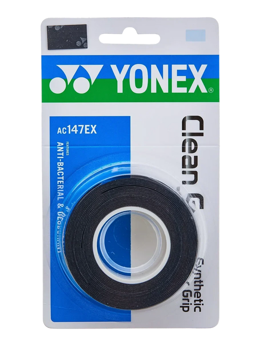 Yonex Clean Grap Tennis Overgrip - Black 3 pack