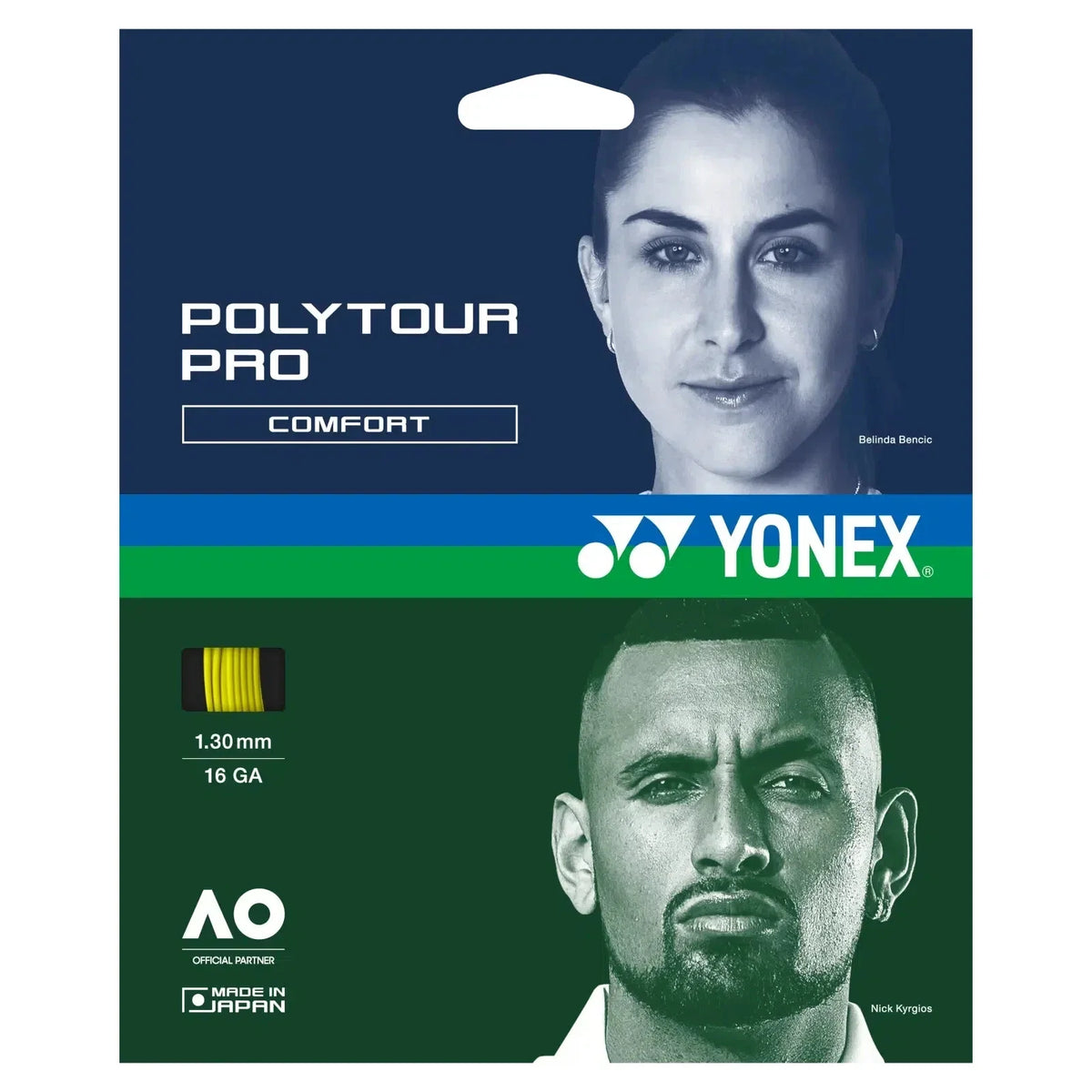 Yonex PolyTour Pro 16G/1.30 String Flash Yellow Set