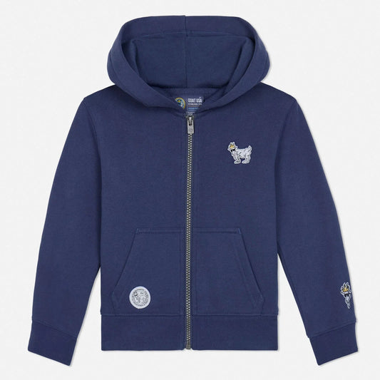 GOAT USA Full-Zip Hooded Sweatshirt - Navy, Grey