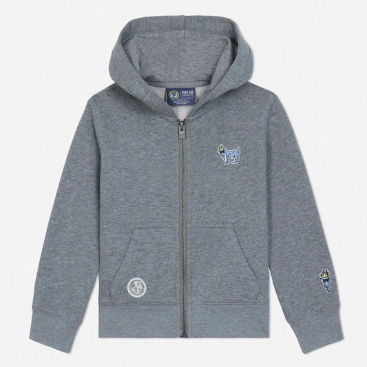GOAT USA Full-Zip Hooded Sweatshirt - Navy, Grey